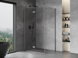 Mexen Mist-F сгъваема душ кабина лява 70 x 85 см, прозрачна, gun metal - 8A6T-070-085-95-00-L