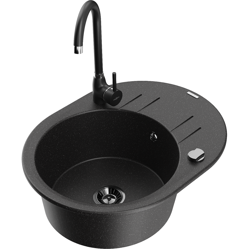 Mexen Kevin гранитна мивка с 1 отделение с отцедник и кухненски смесител