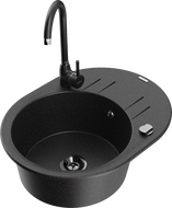 Mexen Kevin гранитна мивка с 1 отделение с отцедник и кухненски смесител