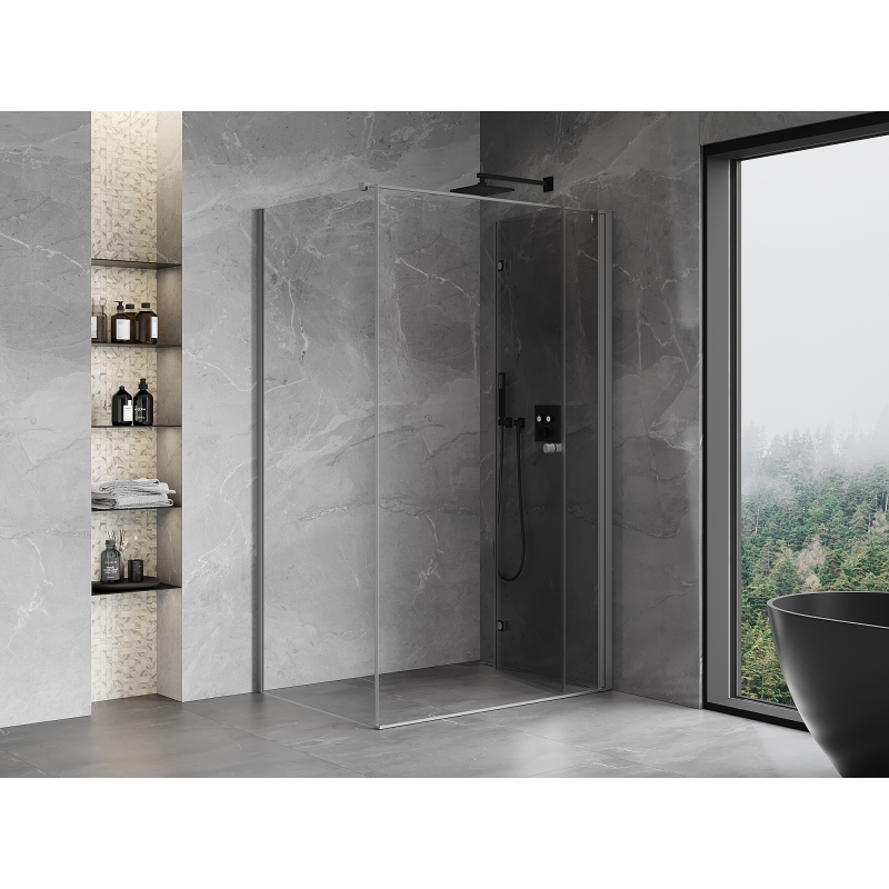 Mexen Mist-F Сгъваема душ кабина дясна 75 x 110 см, прозрачна, gun metal - 8A6T-075-110-95-00-P