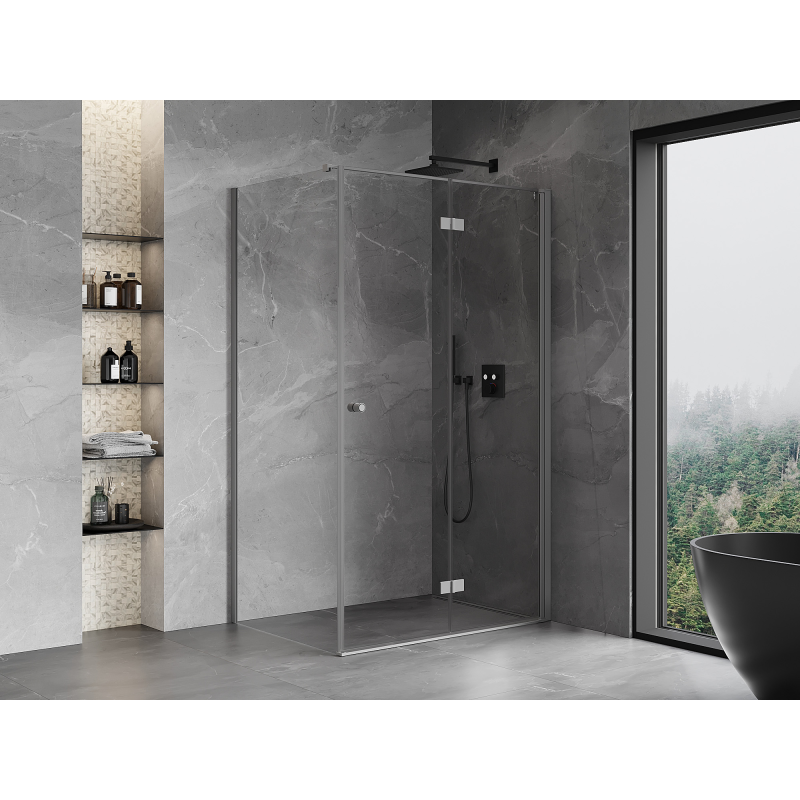 Mexen Mist-F сгъваема дясна душ кабина 90 x 120 cm, прозрачна, gun metal - 8A6T-090-120-95-00-P