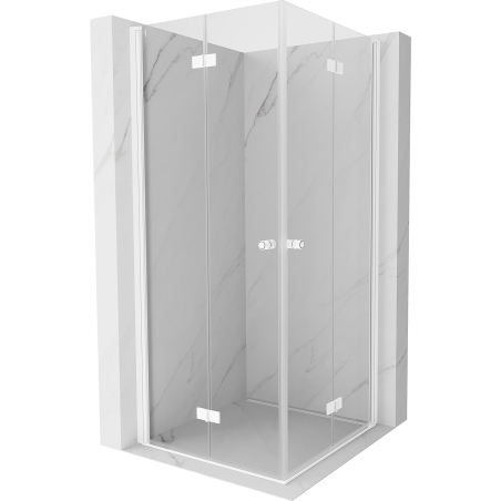Mexen Mist-F Сгъваема душ кабина Duo 105 x 105 см, прозрачна, бяла - 8A6-105L-105P-20-00