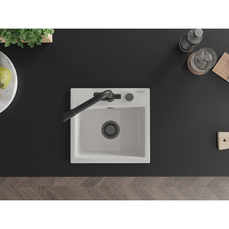 Mexen Milo гранитна кухненска мивка с 1 отделение и кухненски смесител Duero,