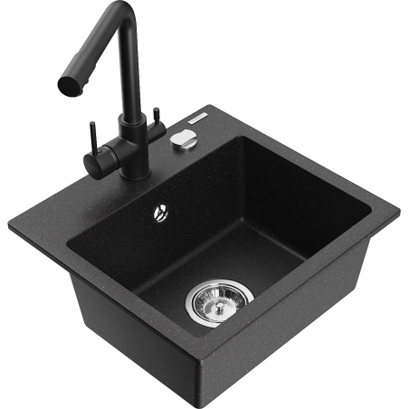 Mexen Milo гранитна мивка с 1 отделение с кухненски смесител Duero,