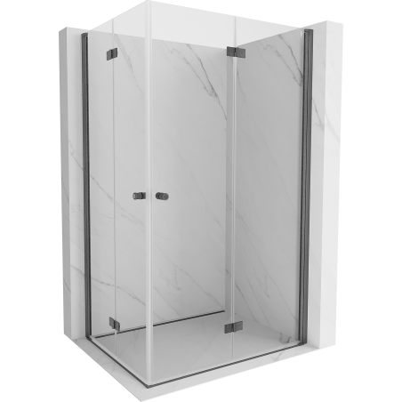 Mexen Mist-F Душ кабина Duo, сгъваема, дясна, 95 x 120 см, прозрачна, четка в сиво