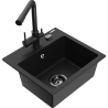 Mexen Milo мивка от гранит с 1 отделение с кухненски смесител Duero, черен - 6505-77-671600-70-B