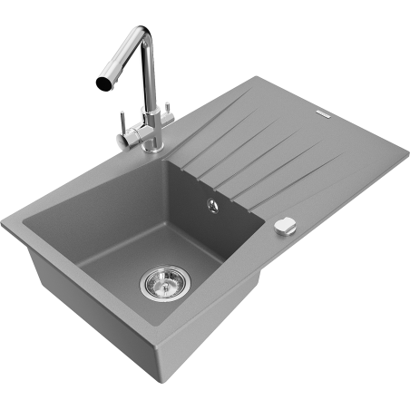Mexen Cesar гранитна кухненска мивка с едно корито и отцедник и кухненски