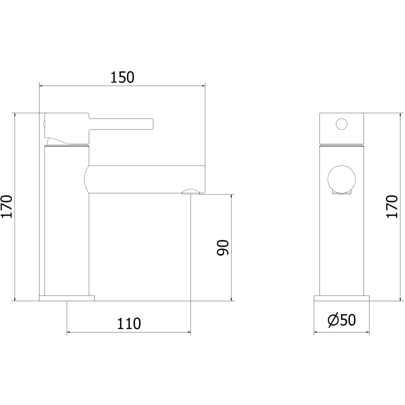 Mexen Elba смесител за мивка, бял - 74100-20