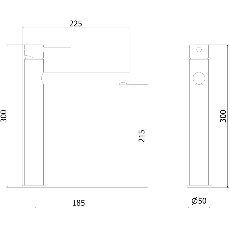 Mexen Elba висок смесител за мивка, златен - 74110-50