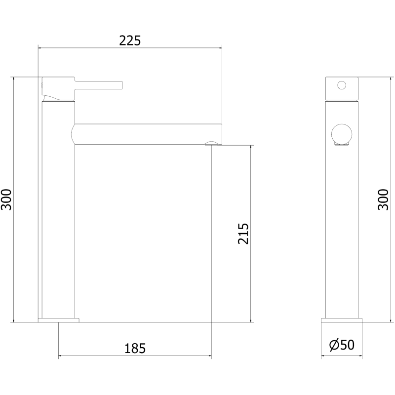 Mexen Elba висок смесител за мивка, четкано оръжейно сиво - 74110-66