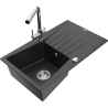 Mexen Cesar гранитна мивка с една камера с отцеждач и кухненски смесител