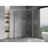 Mexen Mist-F Duo капсули за душ, сгъваема дясна 70 x 75 см, прозрачна, четкан