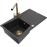 Mexen Cesar гранитна мивка с 1 отделение с отцедник и кухненски смесител