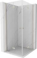 Mexen Mist-F Двоен сгъваем душ кабина 90 x 90 см, прозрачен, четкан никел
