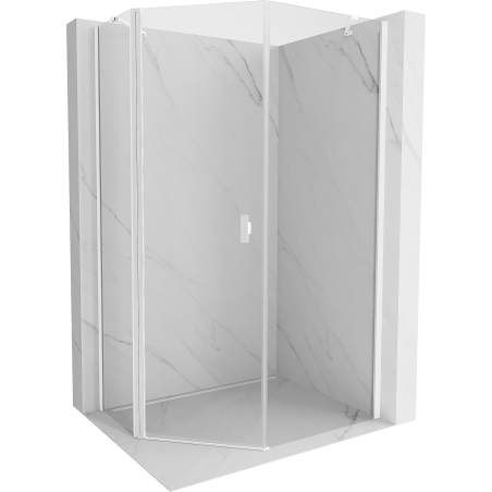 Mexen Mist петстенна асиметрична душ кабина с врати 80 x 90 см, прозрачна,