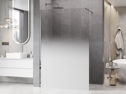 Mexen Kioto душ кабина Walk-in 130 x 200 cm, бяло омбре 8 мм, хром - 800-130-101-01-86