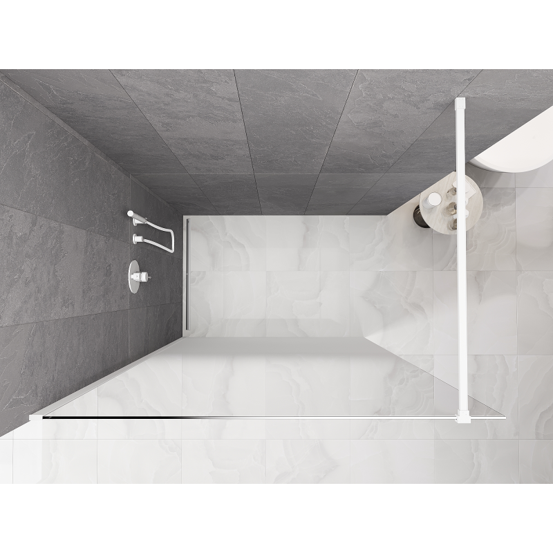 Mexen Kioto душ кабина Walk-in 90 x 200 cm, омбре бяла 8 mm, бяла - 800-090-101-20-86