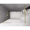Mexen Kioto душ стена Walk-in 80 x 200 см, омбре бяло 8 мм, злато четкано - 800-080-101-55-86