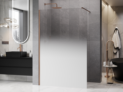 Mexen Kioto душ екран Walk-in 70 x 200 см, бяла омбре 8 мм, четкана мед - 800-070-101-65-86