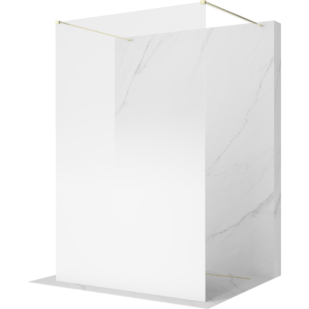 Mexen Kioto самостоятелна душ-преграда 150 x 200 см, омбре бяло 8 mm, злато