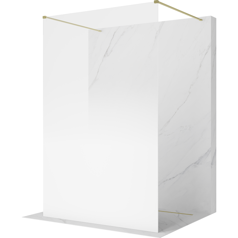 Mexen Kioto свободностояща душ кабина 130 x 200 см, омбре бяло 8 мм, златно