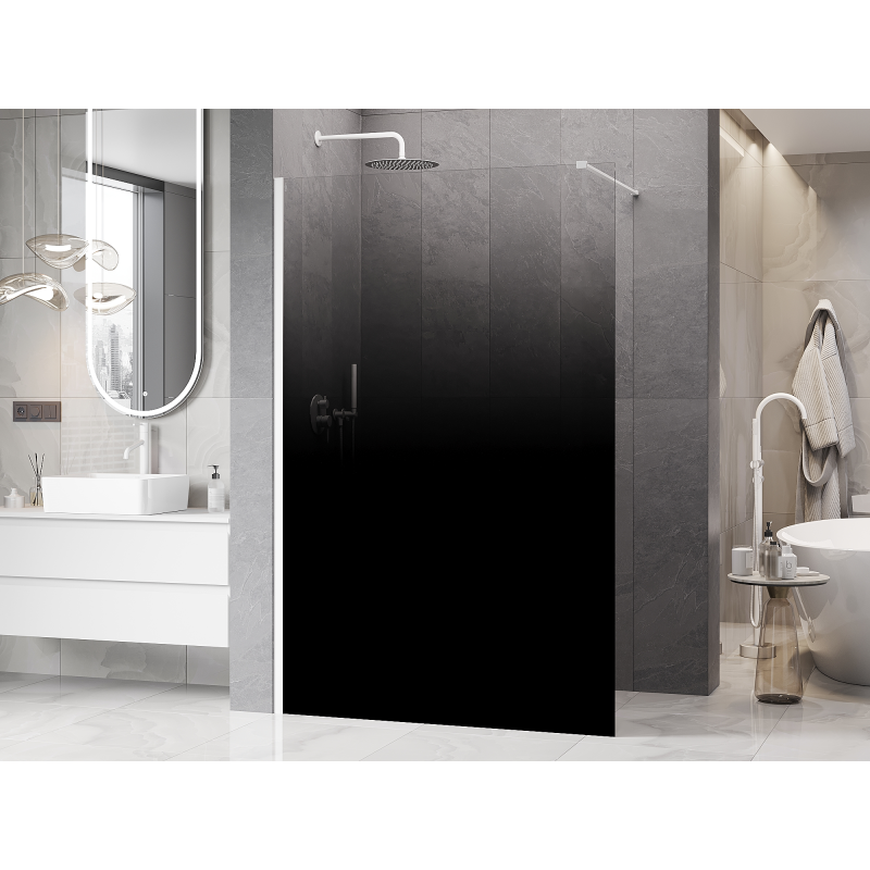 Mexen Kioto душекрана Walk-in 70 x 200 cm, омбре черна 8 мм, бяла - 800-070-101-20-76