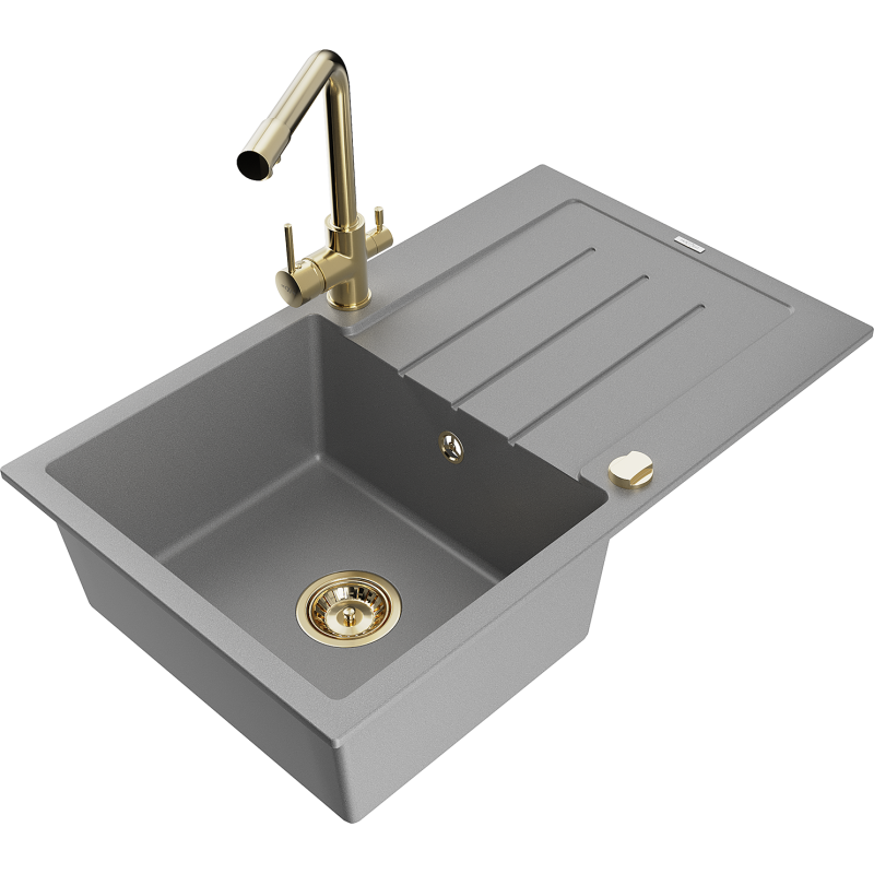 Mexen Bruno гранитна кухненска мивка с 1 корито с отцедник и кухненски