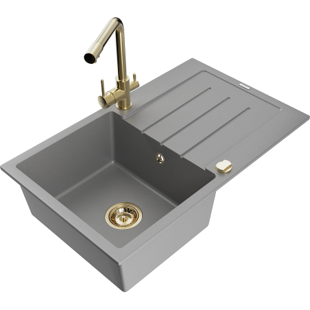 Mexen Bruno гранитна кухненска мивка с 1 корито с отцедник и кухненски