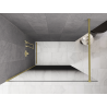 Mexen Kioto душ стена Walk-in 70 x 200 cm, омбре черно 8 mm, златно четкано - 800-070-101-55-76