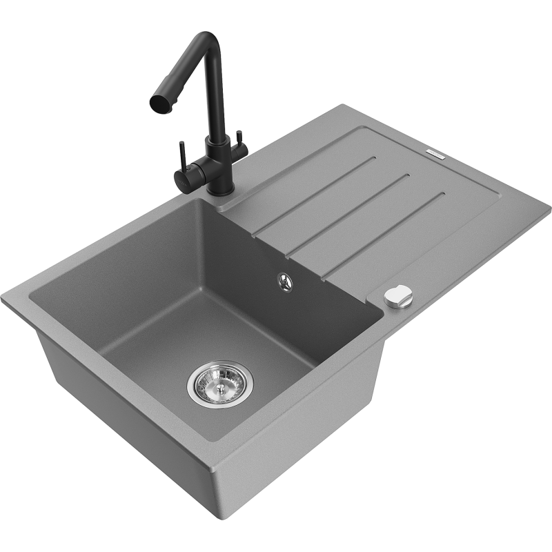 Mexen Bruno гранитна мивка с 1 отделение с отцеждач и кухненски смесител