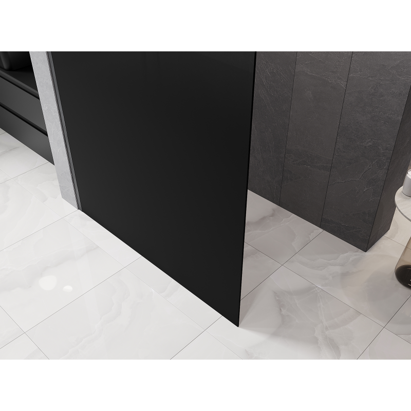 Mexen Kioto преграда за душ Walk-in 150 x 200 см, омбре черна 8 мм, сив металик мат