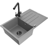 Mexen Bruno гранитна мивка с 1 корито с отцедник и кухненски смесител Duero,