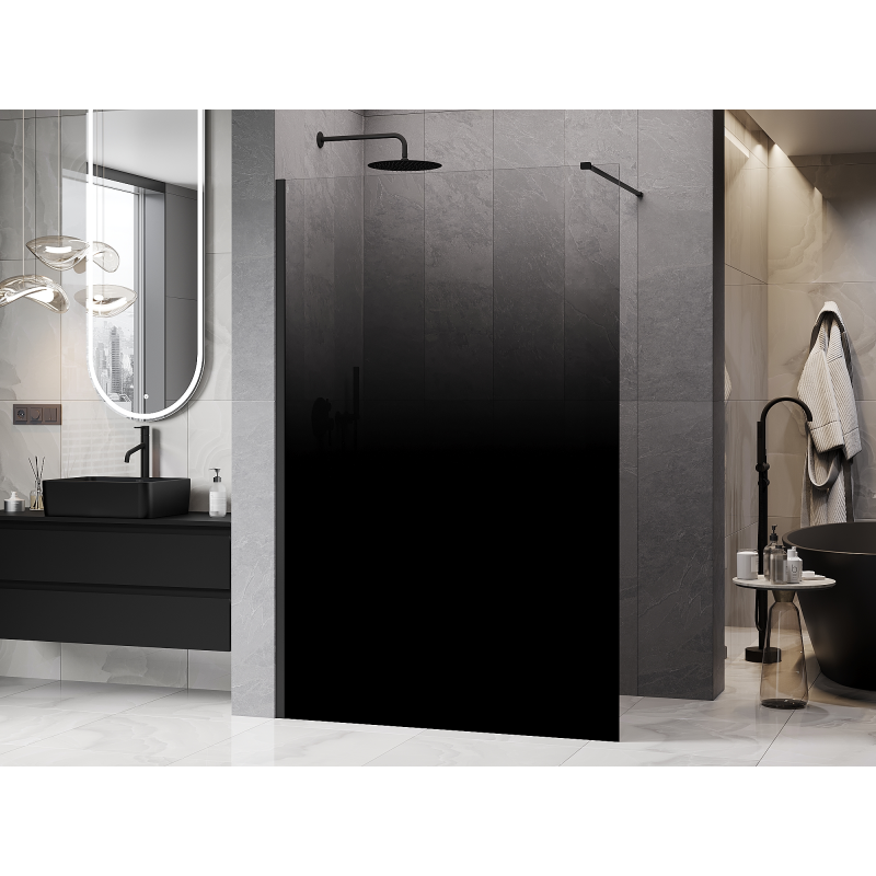 Mexen Kioto Панел за душ Walk-in 80 x 200 см, омбре черен 8 мм, черен - 800-080-101-70-76