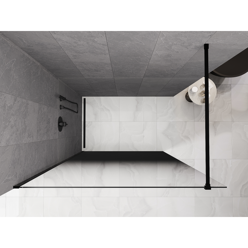 Mexen Kioto Панел за душ Walk-in 80 x 200 см, омбре черен 8 мм, черен - 800-080-101-70-76