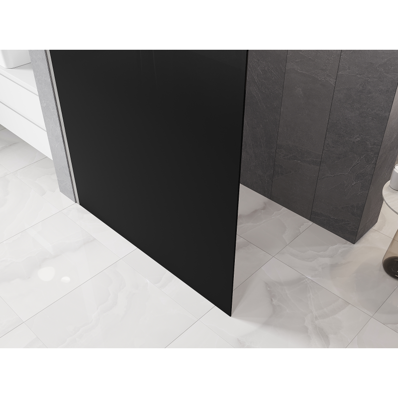 Mexen Kioto душ-параван Walk-in 130 x 200 см, ombre черен 8 мм, четкан никел - 800-130-101-97-76
