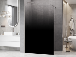 Mexen Kioto Душ стена Walk-in 70 x 200 cm, омбре черно 8 мм, мат никел - 800-070-101-97-76