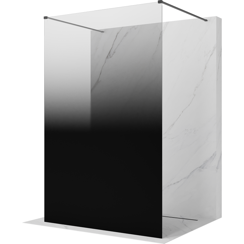 Mexen Kioto свободностояща душ кабина 150 x 200 см, черен омбре 8 мм, четка сиво