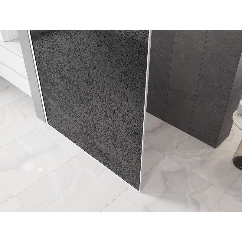 Mexen Kioto душ панел Walk-in 130 x 200 см, графит веон и блажен 12 мм, бял
