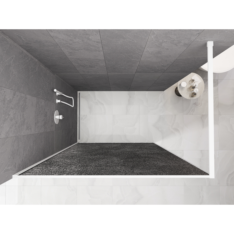 Mexen Kioto Душ параван Walk-in 160 x 200 см, графит с ефект напукване 12 мм, бял