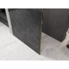 Mexen Kioto преграда за душ Walk-in 130 x 200 см, графит с пукнатини 12 мм, златна