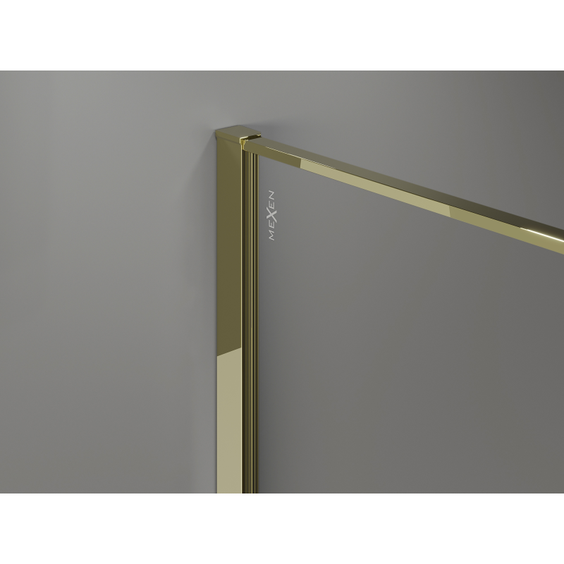 Mexen Kioto Панел за душ Walk-in 90 x 200 см, графит crackle 12 мм, златен - 800-090-101-50-44-X
