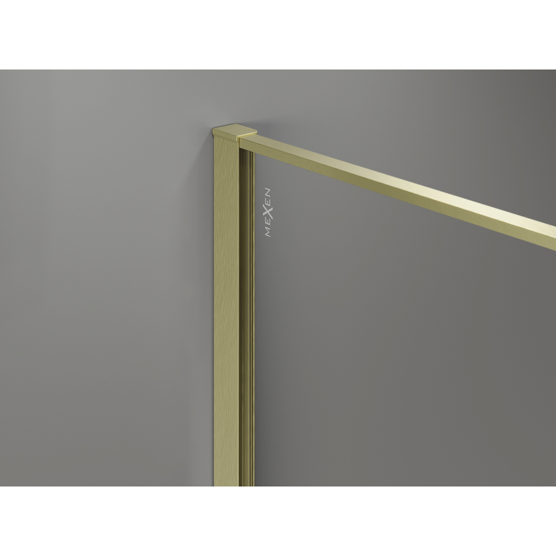Mexen Kioto душ параван Walk-in 120 x 200 см, crackle графит 12 мм, злато четкано