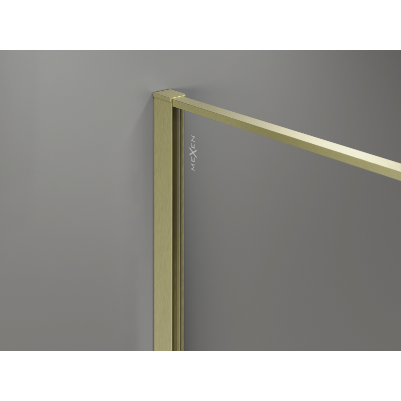 Mexen Kioto душ стена Walk-in 70 x 200 cm, crackle графит 12 mm, злато четкана - 800-070-101-55-44-X