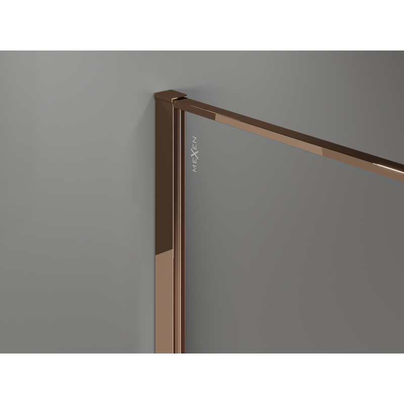 Mexen Kioto душ стена Walk-in 70 x 200 см, crackle графит 12 мм, розово злато - 800-070-101-60-44-X
