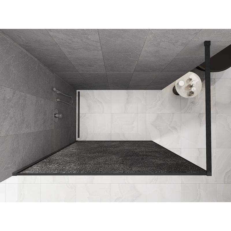 Mexen Kioto Душ екран Walk-in 70 x 200 см, crackle графит 12 мм, gun gray четкан - 800-070-101-66-44-X