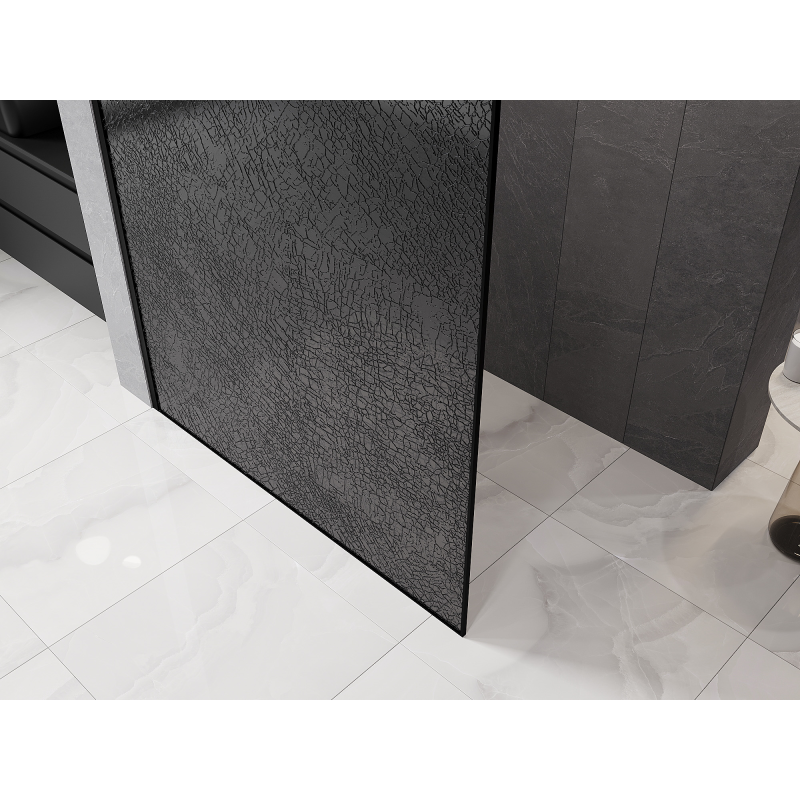 Mexen Kioto Душ параван Walk-in 100 x 200 см, графит кракъл 12 мм, черен - 800-100-101-70-44-X