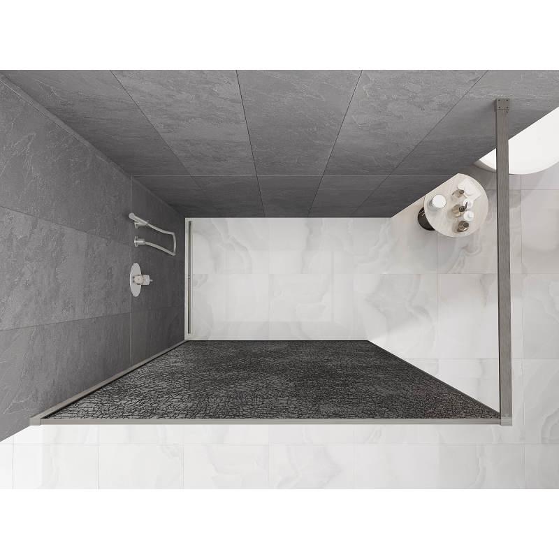 Mexen Kioto душ преграда Walk-in 130 x 200 cm, графитена пукнатина 12 mm, четкаван