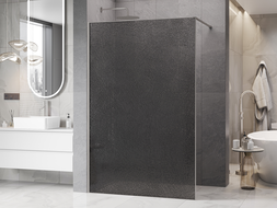 Mexen Kioto душ преграда Walk-in 80 x 200 см, графитна крекъл 12 мм, четкан никел