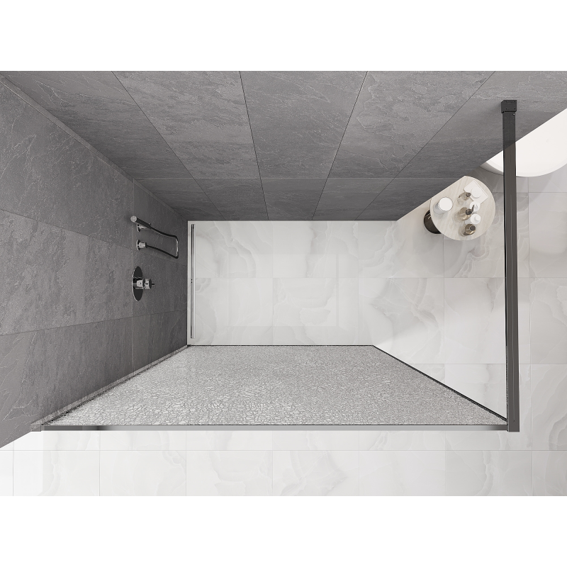 Mexen Kioto Душ стена Walk-in 110 x 200 см, crackle прозрачно 12 mm, хром - 800-110-101-01-04-X