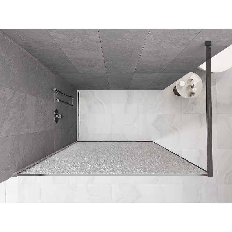 Mexen Kioto Душ-преграда Walk-in 120 x 200 см, прозрачен crackle 12 мм, хром - 800-120-101-01-04-X